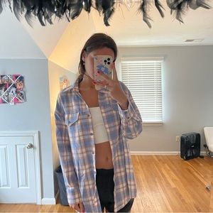 Pretty Little Thing Pink and Blue Flannel